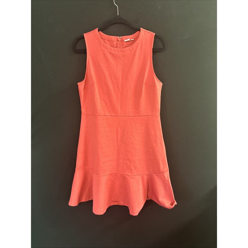 Gap Pink Red Salmon Aline Sleeveless Dress Knee Length Women's 12 Tiered Ruffle